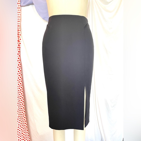 Escada Germany Thin Wool pencil long skirt side slit black size 34 EU / 2 US - Picture 14 of 15